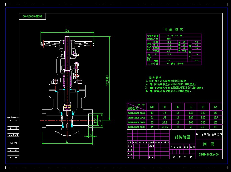 DN15~40Z60H-600Lb ly